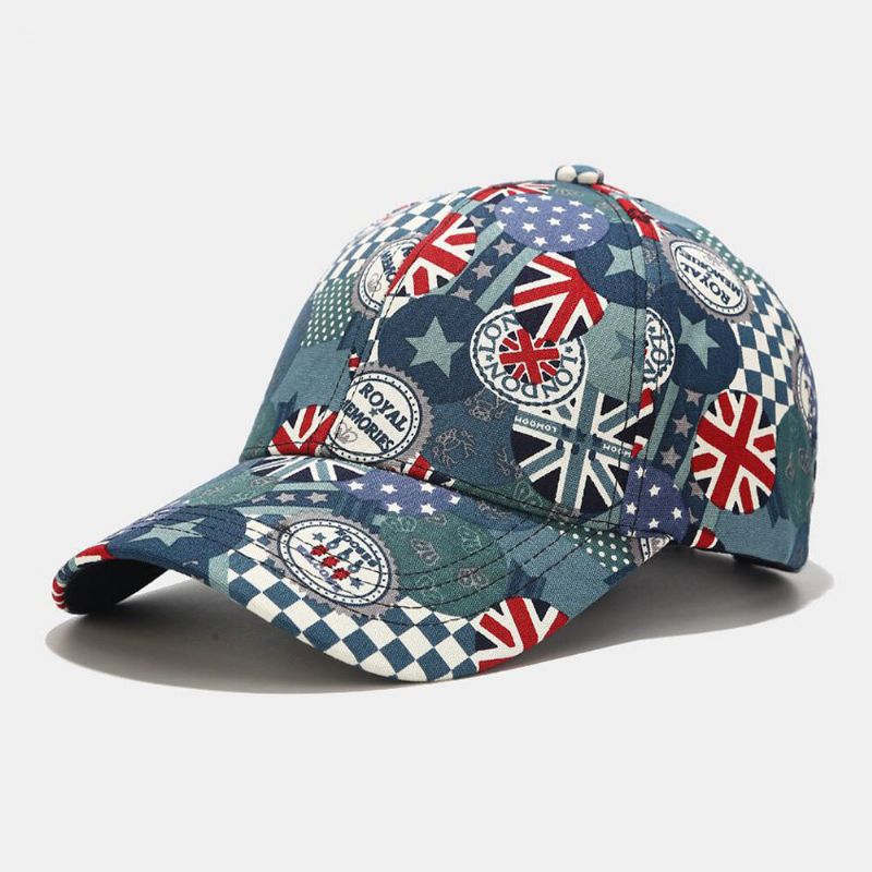 Algodón Unisex Patrón De Bandera Británica Visera Informal Gorra De Béisbol Con Visera