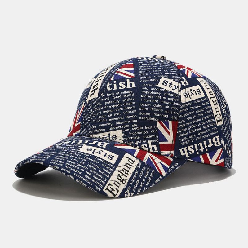 Algodón Unisex Patrón De Bandera Británica Visera Informal Gorra De Béisbol Con Visera