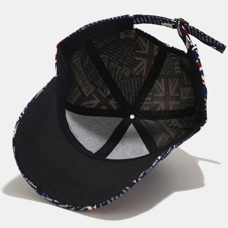 Algodón Unisex Patrón De Bandera Británica Visera Informal Gorra De Béisbol Con Visera