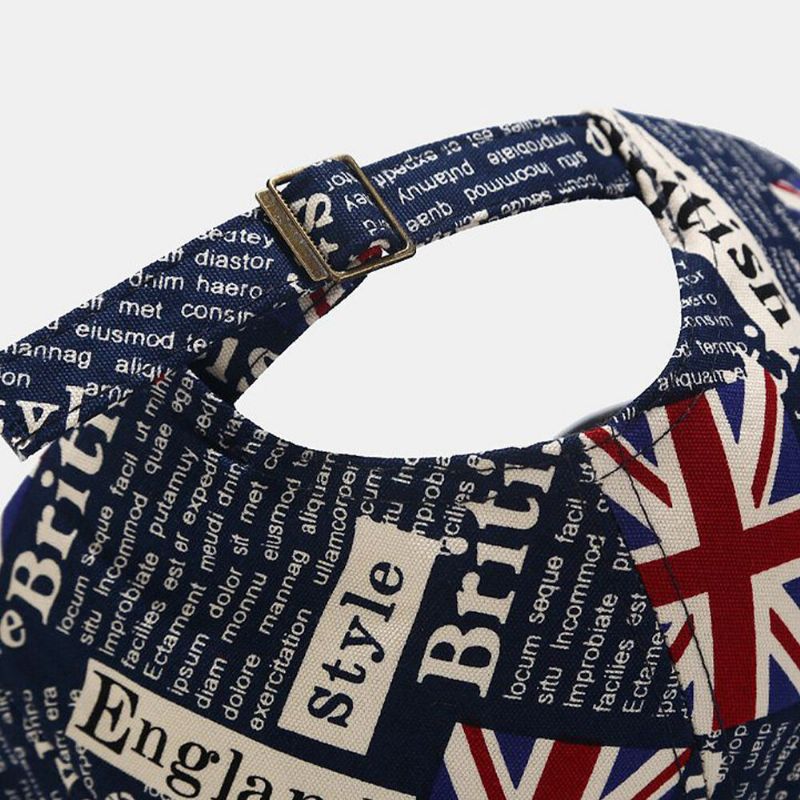 Algodón Unisex Patrón De Bandera Británica Visera Informal Gorra De Béisbol Con Visera