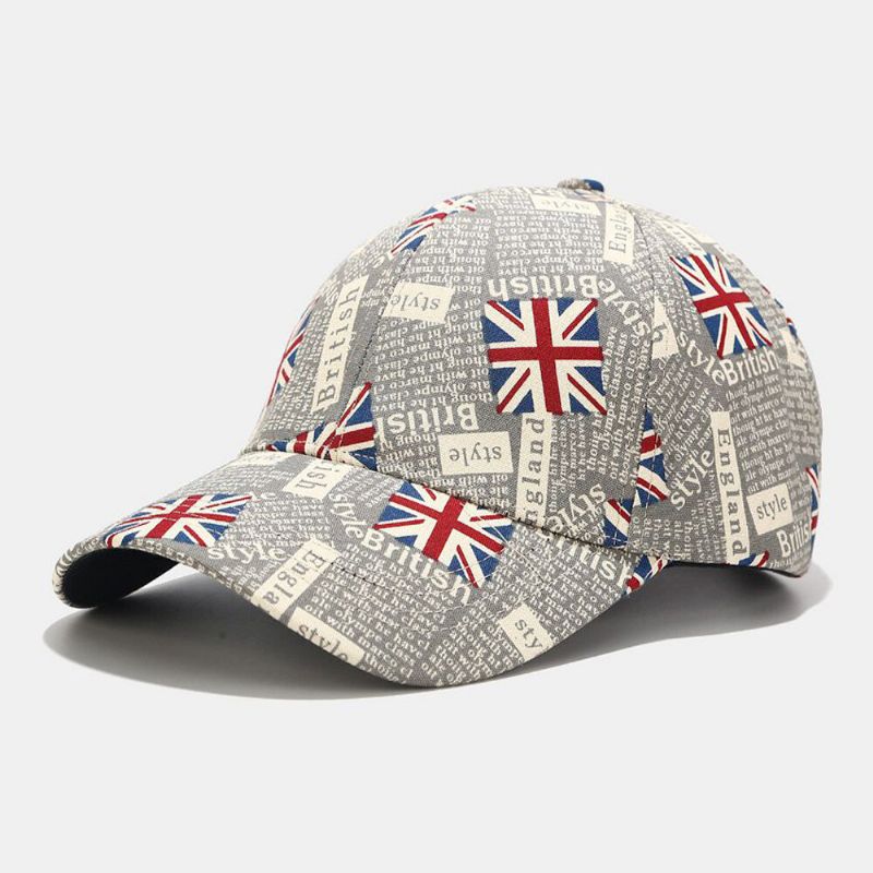 Algodón Unisex Patrón De Bandera Británica Visera Informal Gorra De Béisbol Con Visera