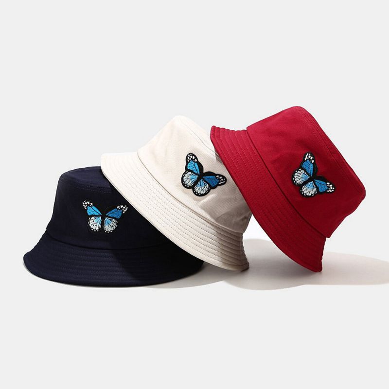 Algodón Unisex Patrón De Mariposa Verano Al Aire Libre Sunvisor Pareja Sombrero Sombrero De Cubo