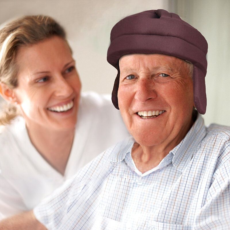 Algodón Unisex Protección De La Cabeza De Mediana Edad Prevención De Caídas Seguridad Sombrero De La Casa Almohadillas Para Los Oídos Sombrero De Trampero