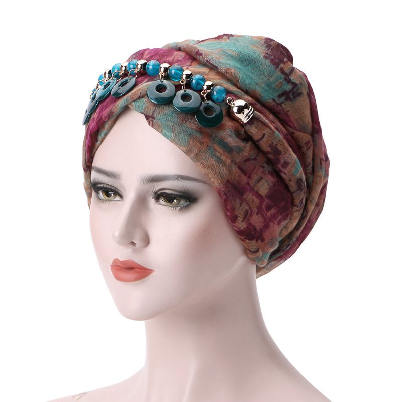 Bufanda De Collar De Hilo De Bali Para Mujer Corbata Étnica Gorro De Turbante Bufanda De Abrigo Árabe