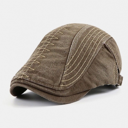 Casquillo De La Boina Del Sombrero Delantero Universal Informal Al Aire Libre Bordado De Algodón Hecho Viejo Para Hombres