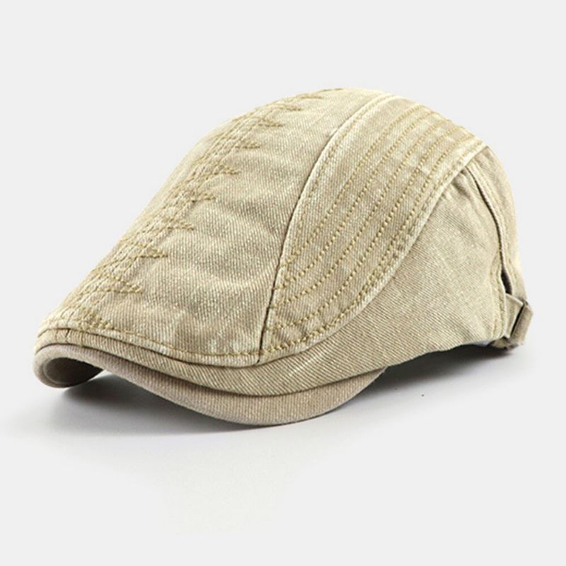 Casquillo De La Boina Del Sombrero Delantero Universal Informal Al Aire Libre Bordado De Algodón Hecho Viejo Para Hombres