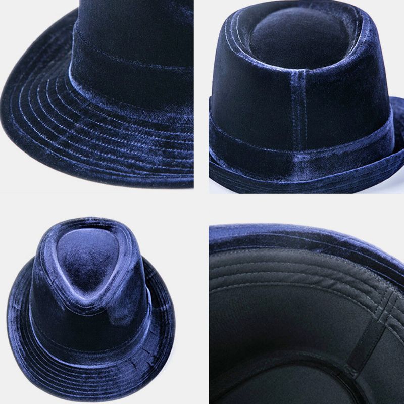 Cena De Moda Vintage Unisex Sombrero De Copa De Ala Ancha De Todo Fósforo Sombrero De Jazz Sombrero Fedora