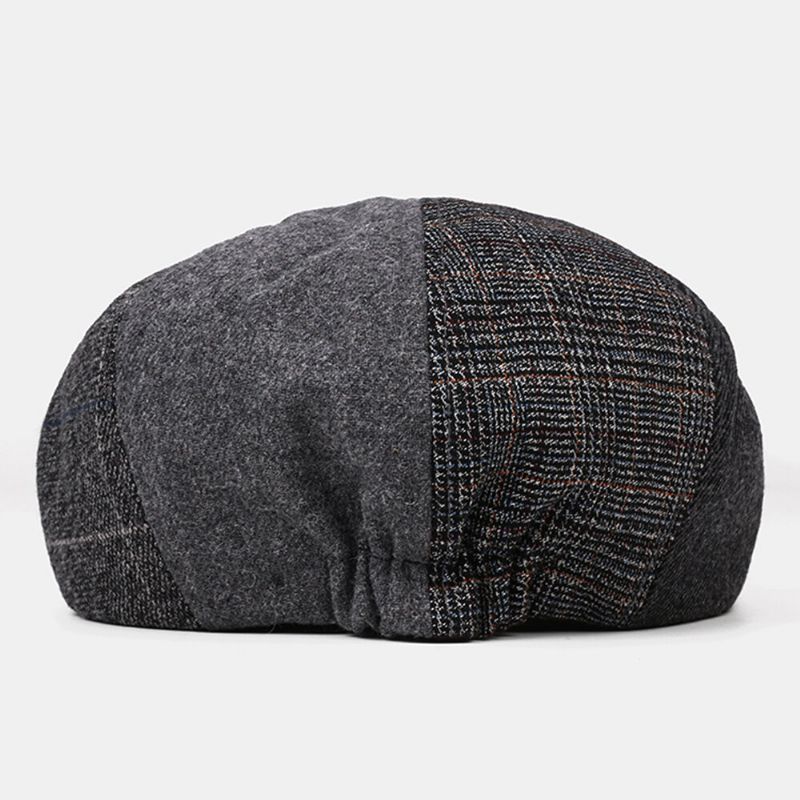 Collrown Hombres Raya De Lana Triángulo Patrón Geométrico Vintage Estilo Británico Sombrero De Vendedor De Periódicos Gorra Octogonal Sombrero De Boina