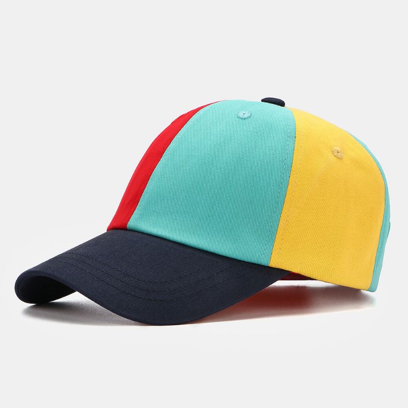 Collrown Men Letter Bordado Parche Multicolor Patchwork Sunshade Gorra De Béisbol Ajustable