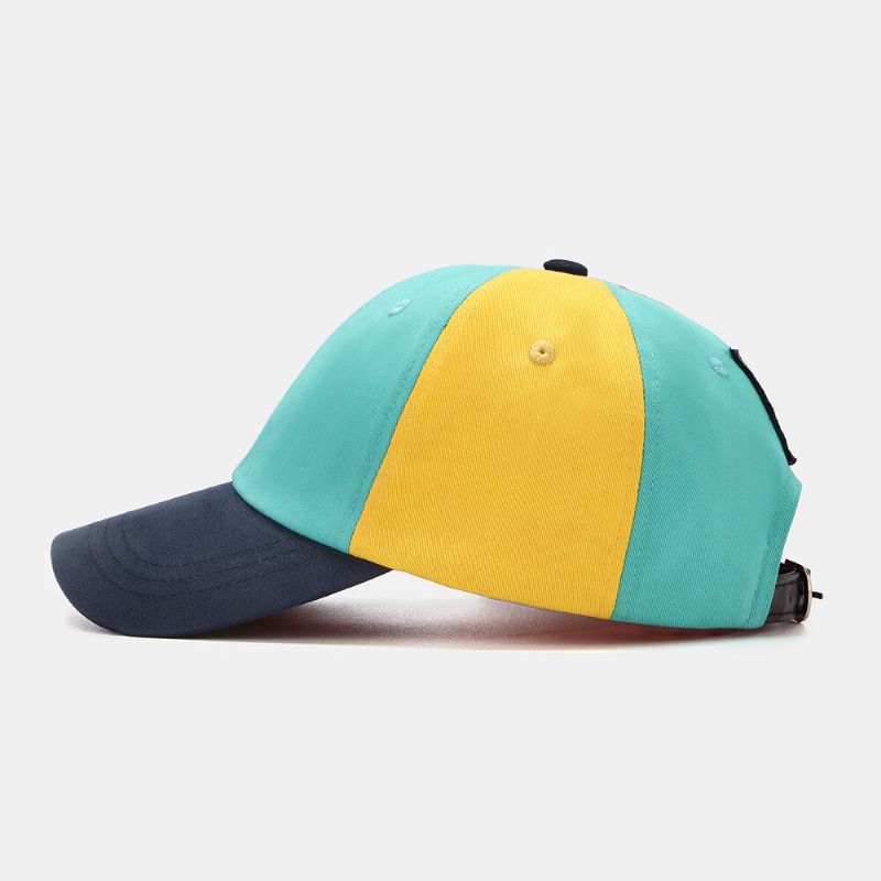 Collrown Men Letter Bordado Parche Multicolor Patchwork Sunshade Gorra De Béisbol Ajustable