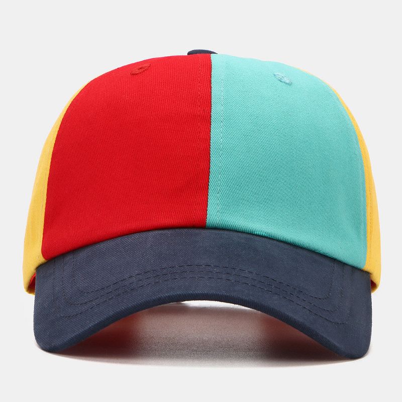 Collrown Men Letter Bordado Parche Multicolor Patchwork Sunshade Gorra De Béisbol Ajustable