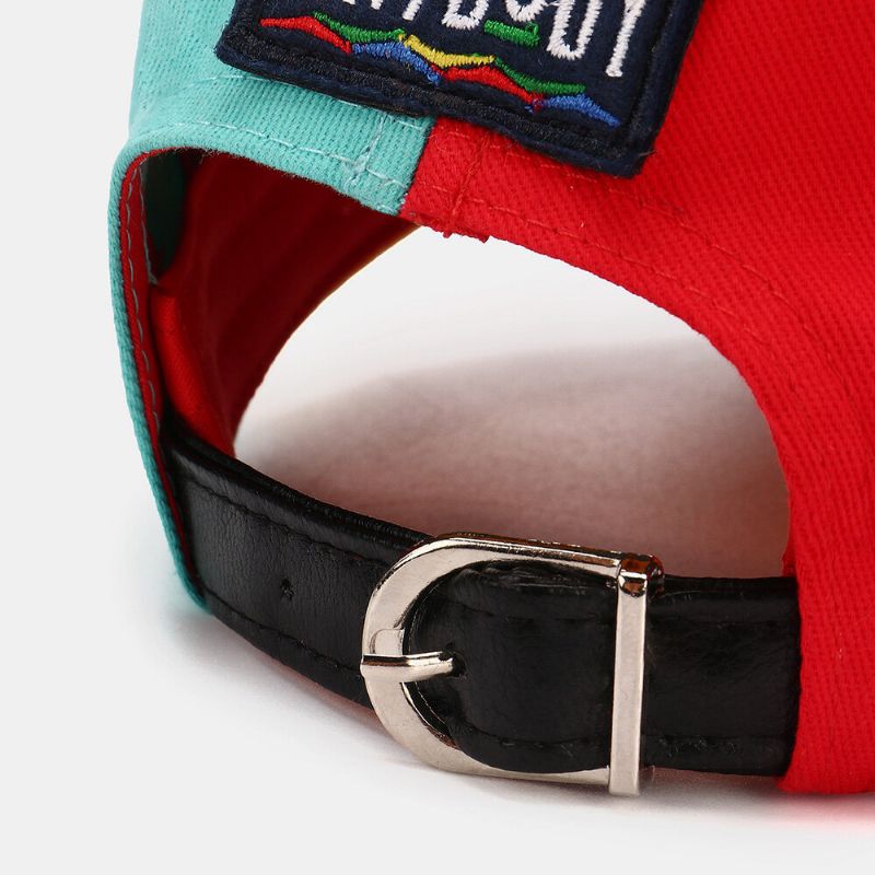 Collrown Men Letter Bordado Parche Multicolor Patchwork Sunshade Gorra De Béisbol Ajustable