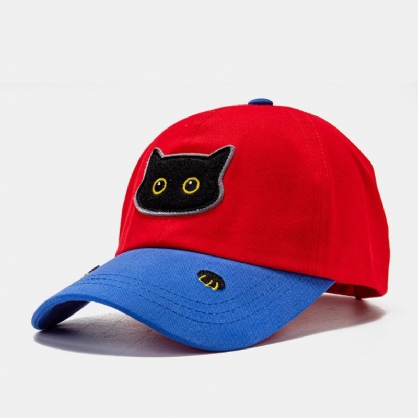 Collrown Unisex Cartoon Cat Pattern Contraste Color Fashion Young Sunshade Baseball Hat