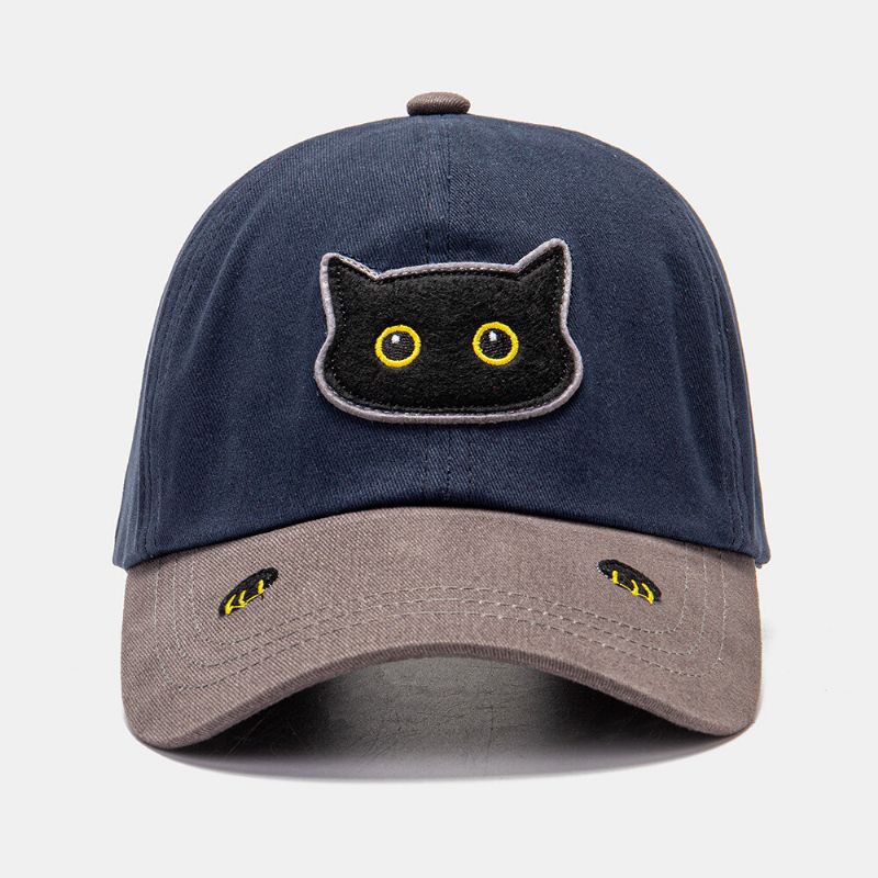 Collrown Unisex Cartoon Cat Pattern Contraste Color Fashion Young Sunshade Baseball Hat