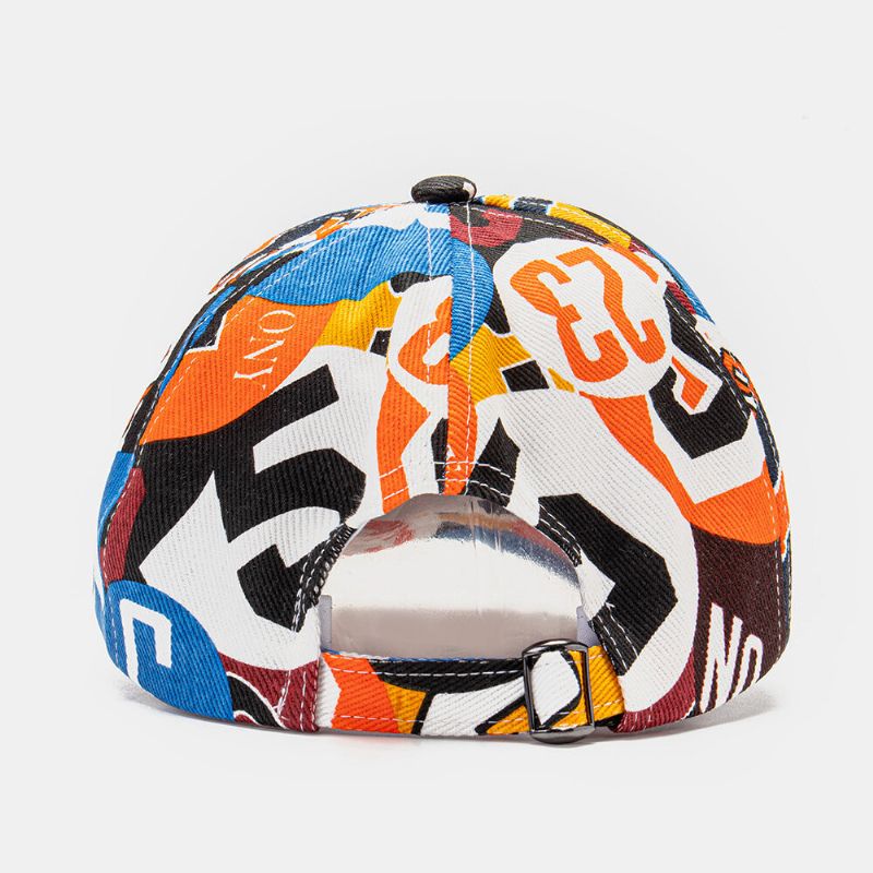 Collrown Unisex Contraste Color Graffiti Moda Joven Curva Brim Parasol Sombrero De Béisbol