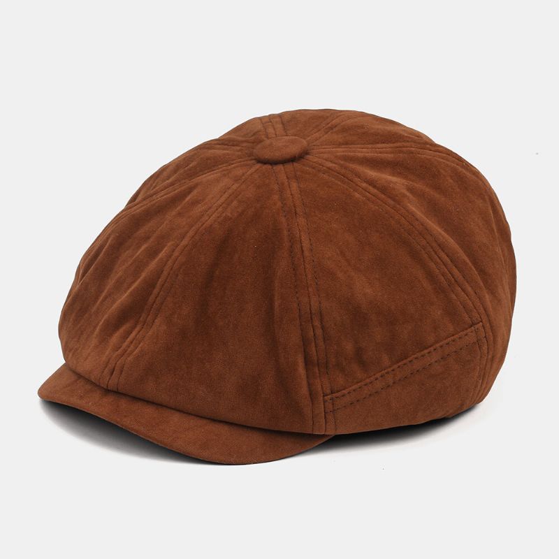 Collrown Unisex Corduroy Soft Retro Casual All-match Octagonal Hat Newsboy Hat Boina Sombrero