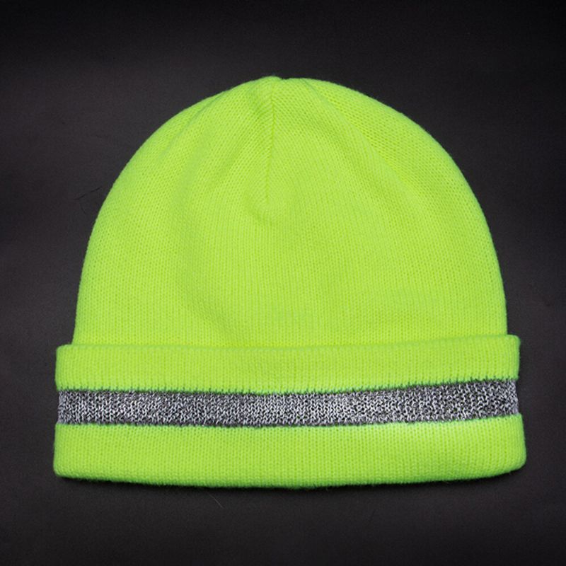 Collrown Unisex Fluorescencia En La Noche Oscuro Cálido Protección Para Los Oídos Sombrero De Punto Gorro Sin Ala