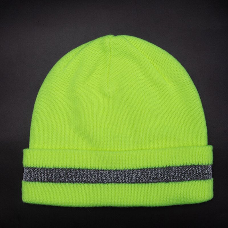 Collrown Unisex Fluorescencia En La Noche Oscuro Cálido Protección Para Los Oídos Sombrero De Punto Gorro Sin Ala