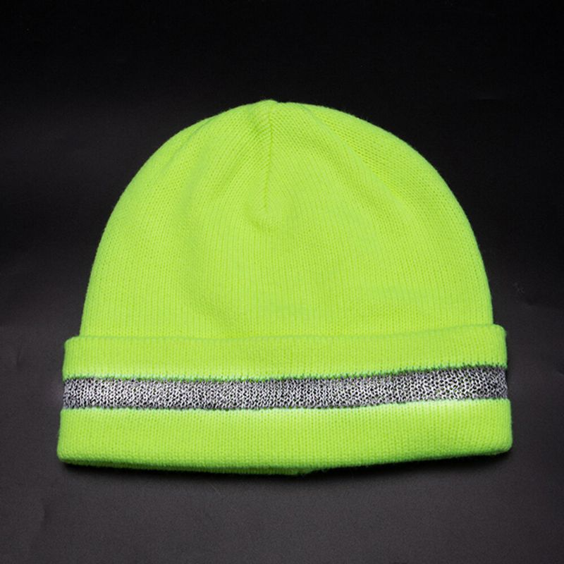 Collrown Unisex Fluorescencia En La Noche Oscuro Cálido Protección Para Los Oídos Sombrero De Punto Gorro Sin Ala