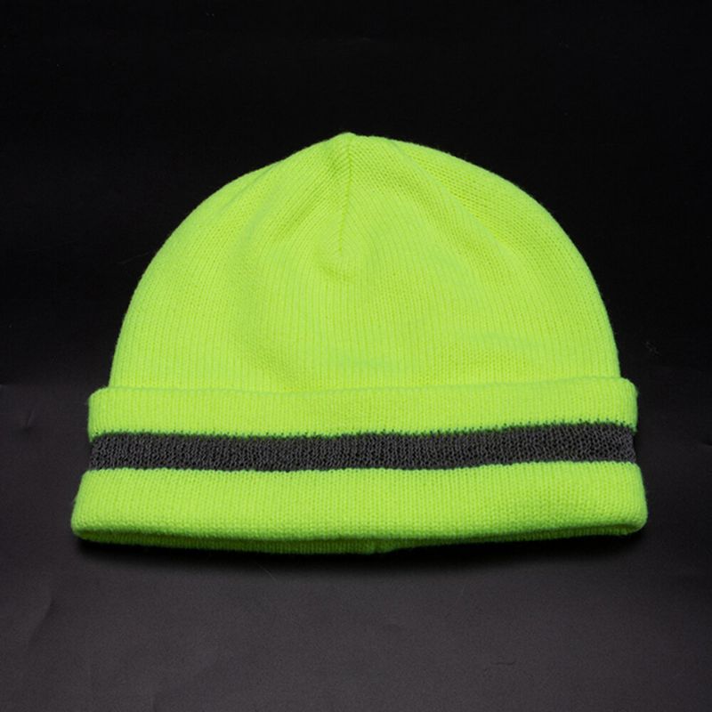 Collrown Unisex Fluorescencia En La Noche Oscuro Cálido Protección Para Los Oídos Sombrero De Punto Gorro Sin Ala