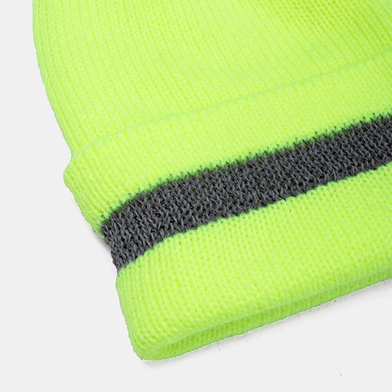 Collrown Unisex Fluorescencia En La Noche Oscuro Cálido Protección Para Los Oídos Sombrero De Punto Gorro Sin Ala