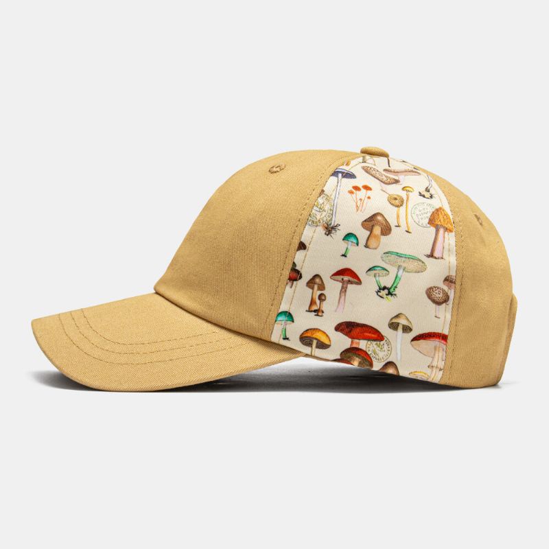 Collrown Unisex Mushroom Patch Pattern Patchwork Personalidad De La Moda Sombrero De Béisbol Con Sombrilla