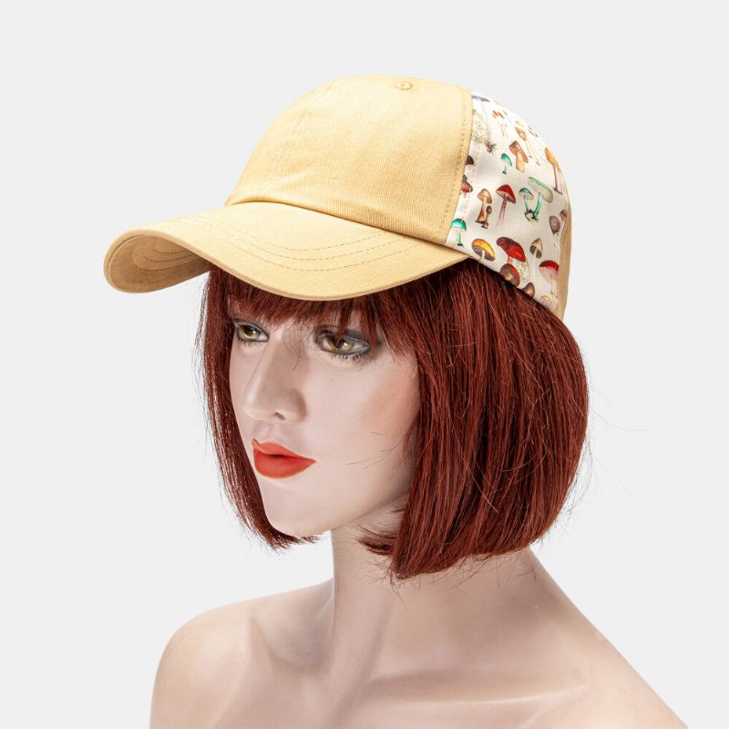 Collrown Unisex Mushroom Patch Pattern Patchwork Personalidad De La Moda Sombrero De Béisbol Con Sombrilla