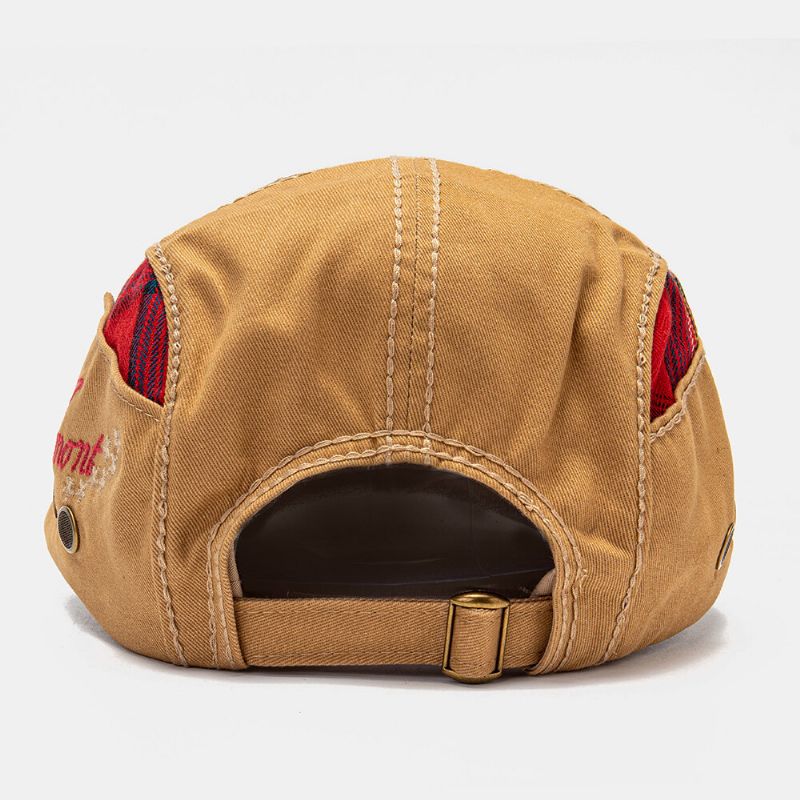 Collrown Unisex Patchwork Carta Patrón Bordado Casual Vintage Boina Gorra Plana Gorra Delantera