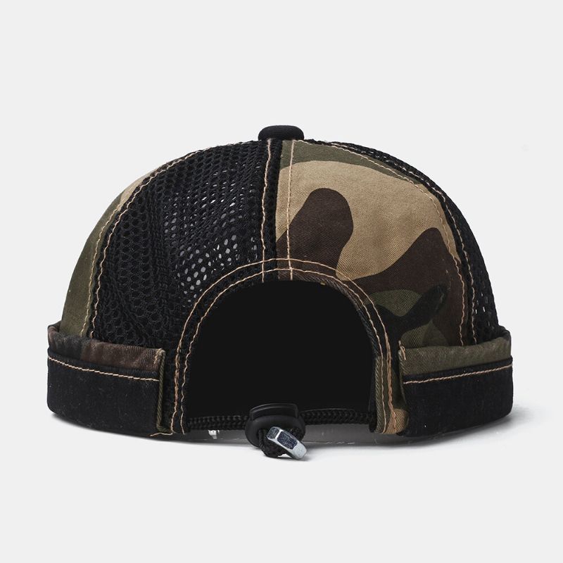 Collrown Unisex Patrón De Camuflaje Malla Transpirable Gorro Sin Ala Informal Sombrero De Propietario Sombrero De Calavera