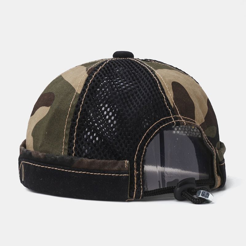 Collrown Unisex Patrón De Camuflaje Malla Transpirable Gorro Sin Ala Informal Sombrero De Propietario Sombrero De Calavera