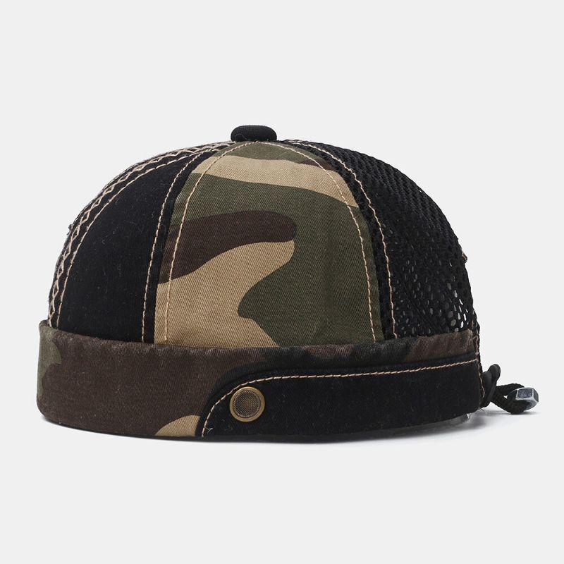 Collrown Unisex Patrón De Camuflaje Malla Transpirable Gorro Sin Ala Informal Sombrero De Propietario Sombrero De Calavera