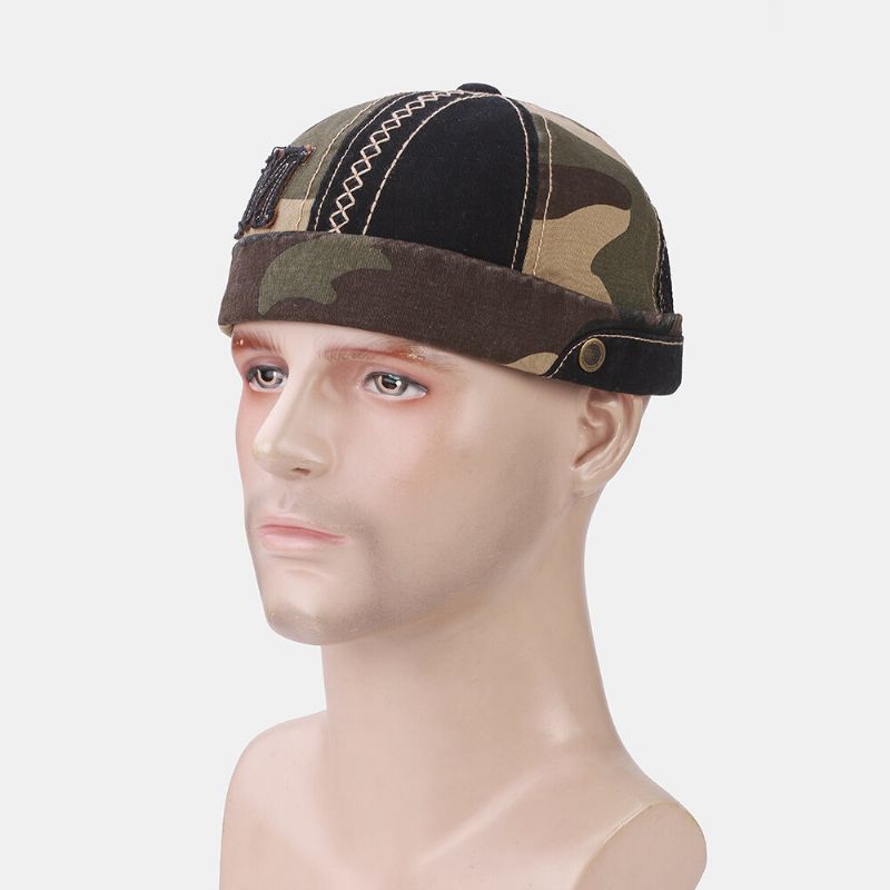 Collrown Unisex Patrón De Camuflaje Malla Transpirable Gorro Sin Ala Informal Sombrero De Propietario Sombrero De Calavera