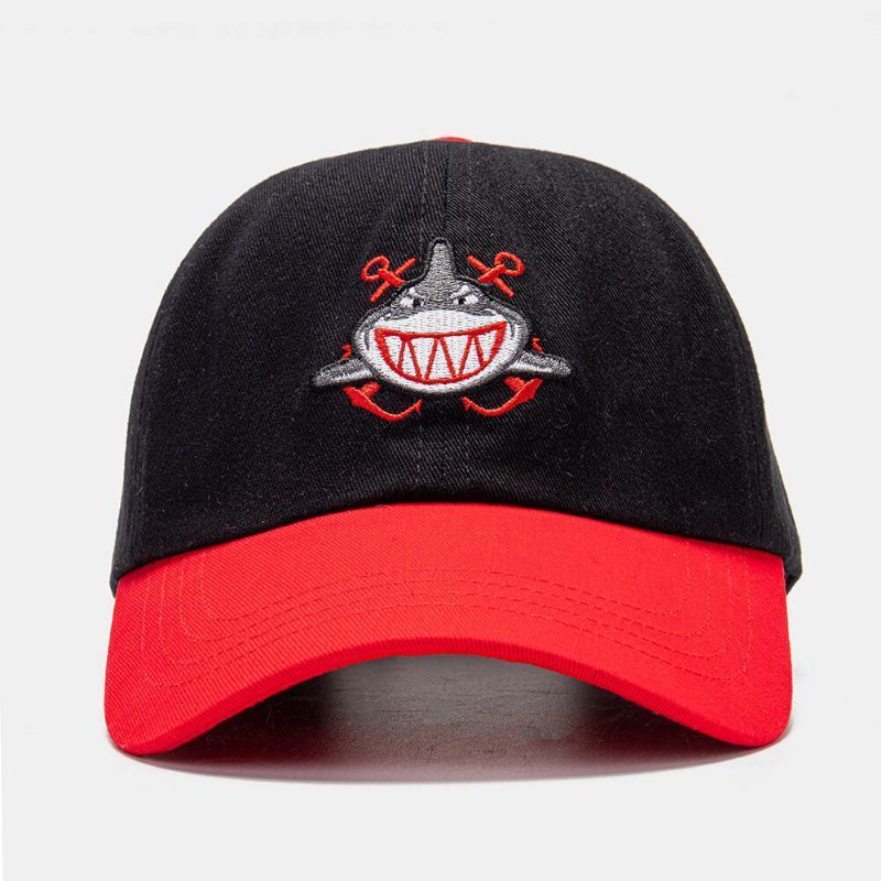 Collrown Unisex Patrón De Tiburón De Dibujos Animados Moda Sombrero De Béisbol Con Sombrilla De Ala Curva Joven