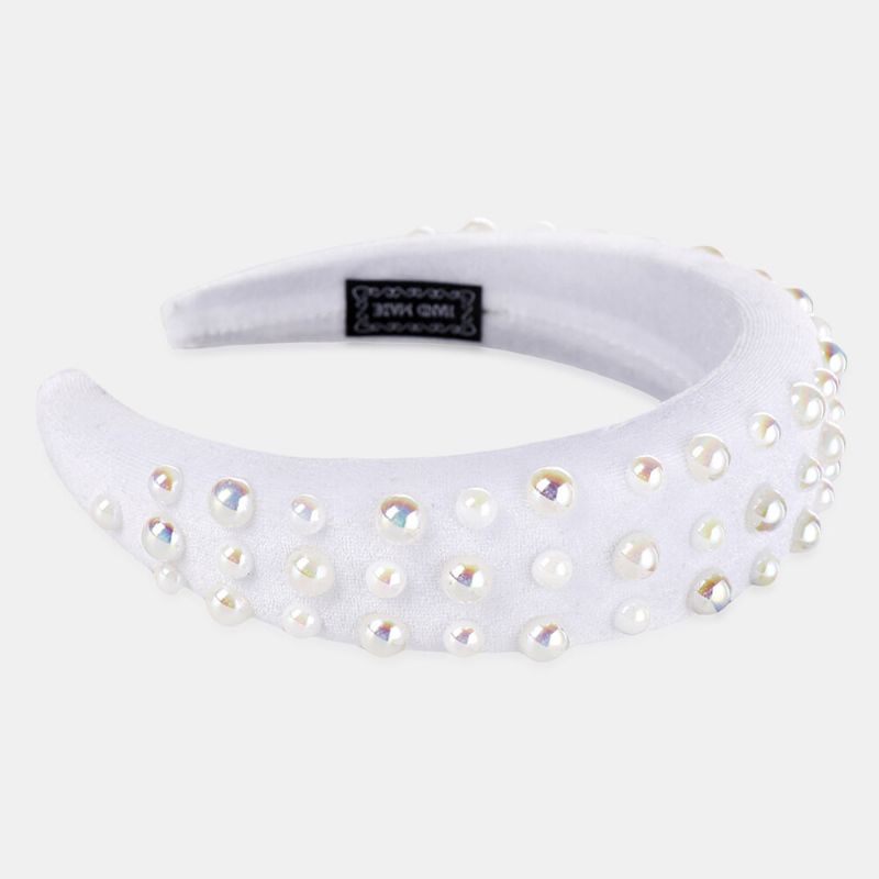 Diadema De Esponja Con Perlas Diadema Multicolor Para Mujer