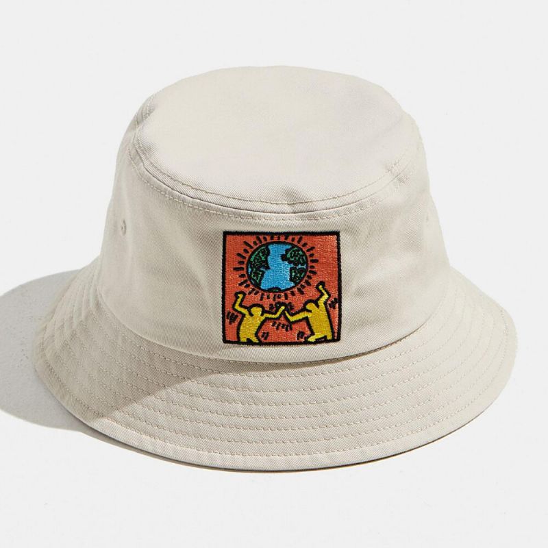 Ecologistas De Algodón Unisex Armoniosos Con El Patrón De Tema De La Naturaleza Sombrero De Cubo De Sombrilla De Viaje Al Aire Libre