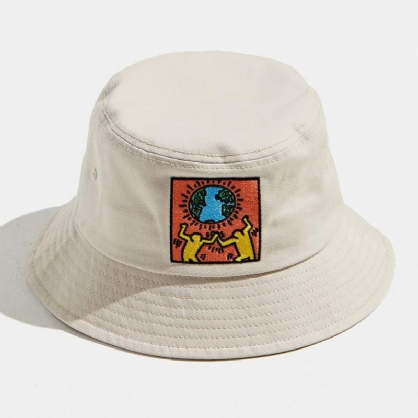 Ecologistas De Algodón Unisex Armoniosos Con El Patrón De Tema De La Naturaleza Sombrero De Cubo De Sombrilla De Viaje Al Aire Libre