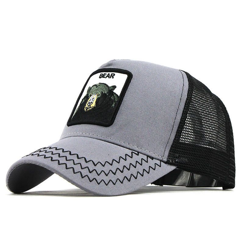 Gorra De Béisbol Con Estampado De Dibujos Animados Para Hombres Gorra De Béisbol Con Bordado De Oso Animal