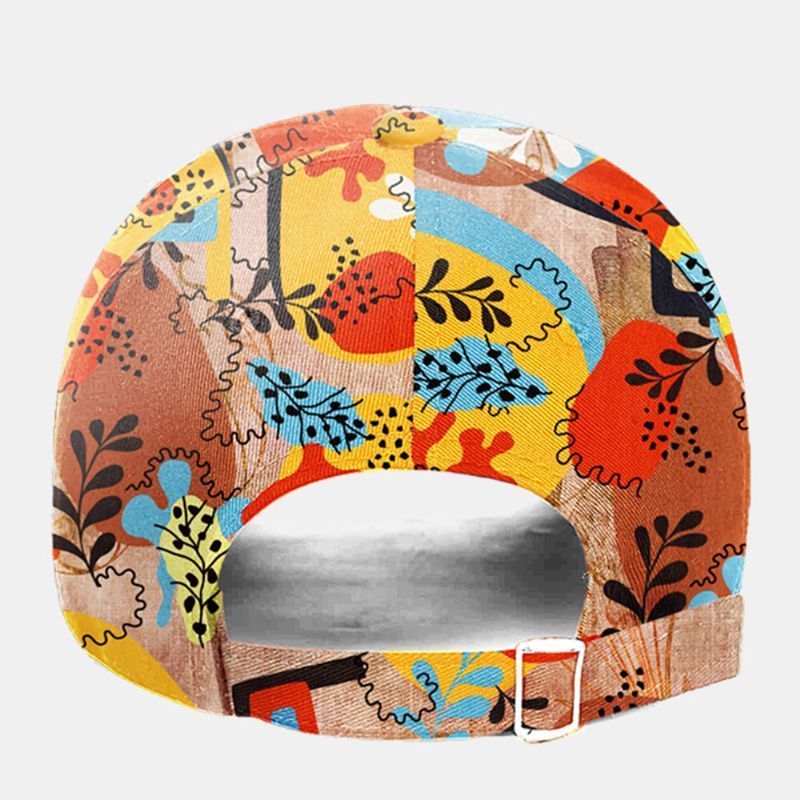 Gorra De Béisbol Con Parasol Informal De Moda Ajustable Con Estampado Floral De Superposición De Algodón Unisex