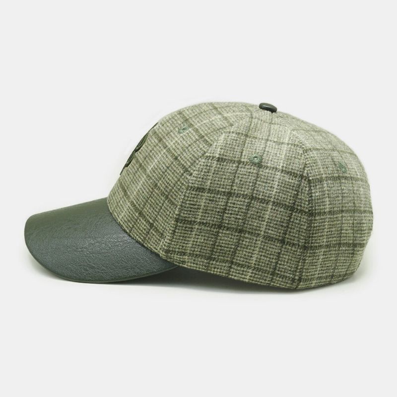 Gorra De Béisbol Con Patrón De Cuadros De Lana Para Hombre Gorra Con Visera Sombrero De Papá Sombreros Ajustables Para Sombrilla Al Aire Libre