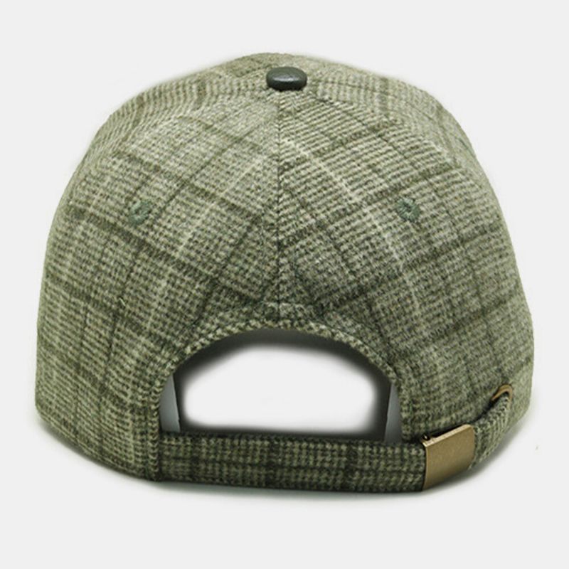 Gorra De Béisbol Con Patrón De Cuadros De Lana Para Hombre Gorra Con Visera Sombrero De Papá Sombreros Ajustables Para Sombrilla Al Aire Libre