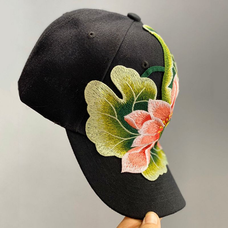 Gorra De Béisbol Con Plumas Estampadas Bordadas Para Mujer