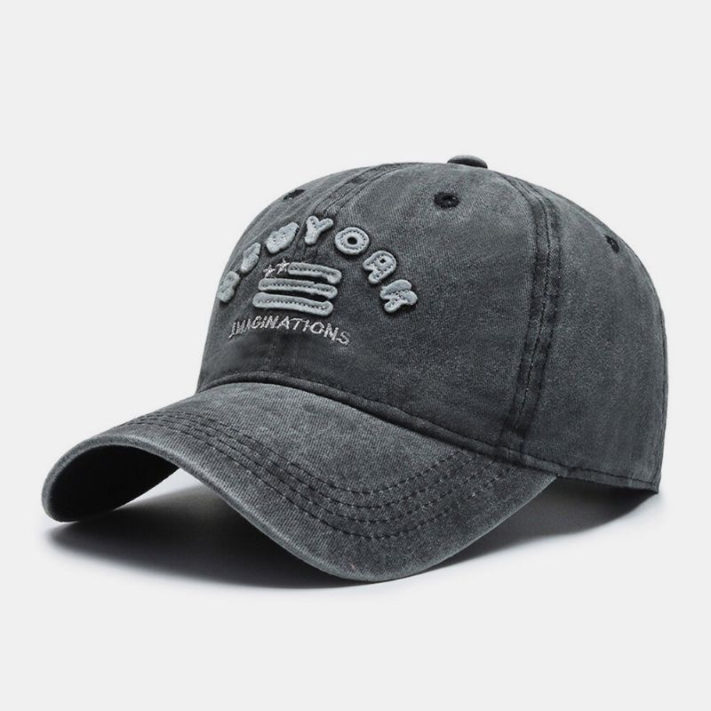 Gorra De Béisbol Con Sombrilla Deportiva Informal Y Transpirable Sólida Con Bordado De Letras De Algodón Para Hombres