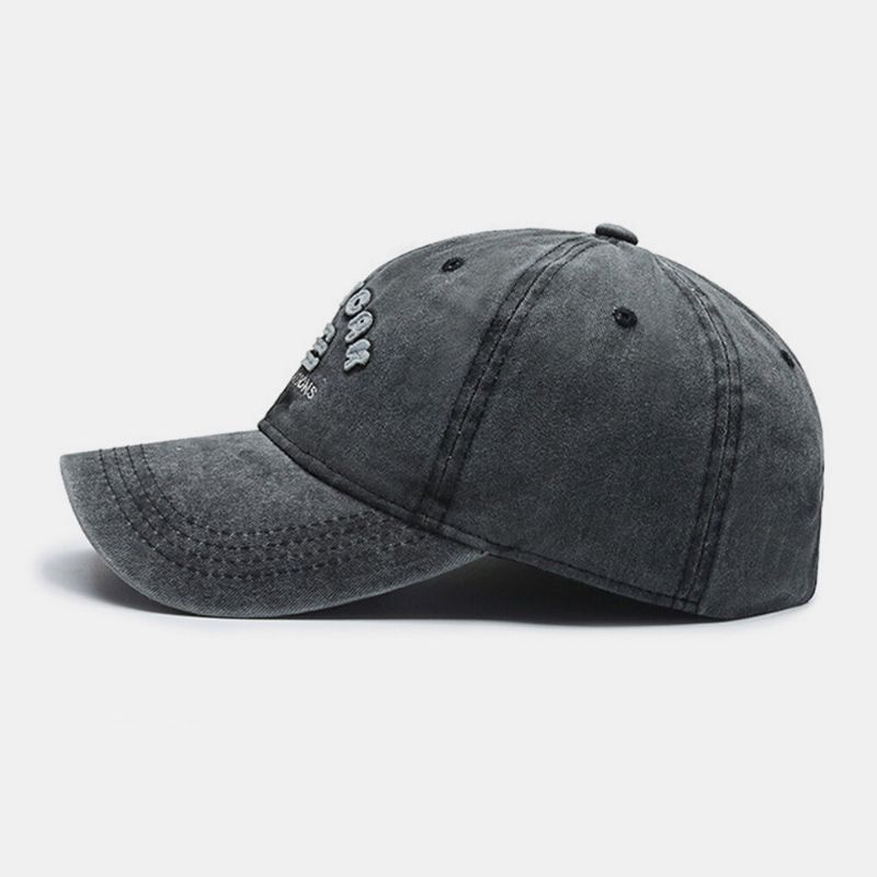 Gorra De Béisbol Con Sombrilla Deportiva Informal Y Transpirable Sólida Con Bordado De Letras De Algodón Para Hombres