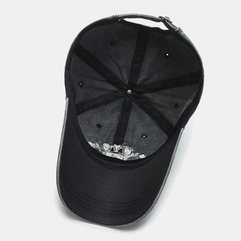 Gorra De Béisbol Con Sombrilla Deportiva Informal Y Transpirable Sólida Con Bordado De Letras De Algodón Para Hombres