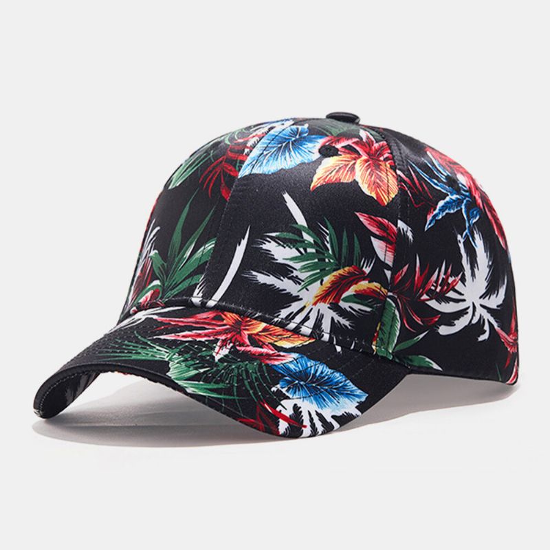 Gorra De Béisbol Con Sombrilla Juvenil Informal Con Patrón De Planta Floral Colorida Para Hombres