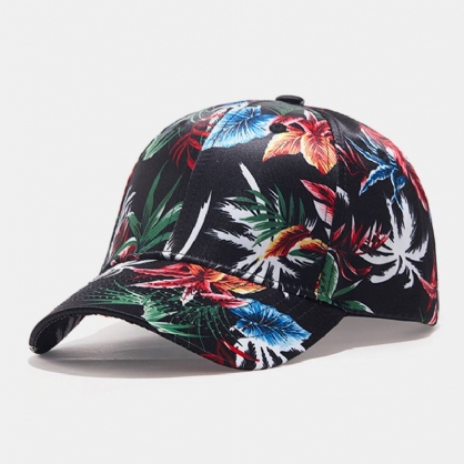 Gorra De Béisbol Con Sombrilla Juvenil Informal Con Patrón De Planta Floral Colorida Para Hombres