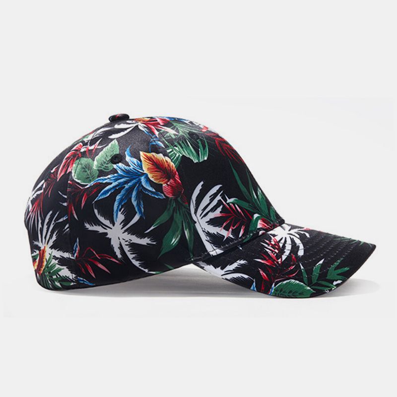 Gorra De Béisbol Con Sombrilla Juvenil Informal Con Patrón De Planta Floral Colorida Para Hombres