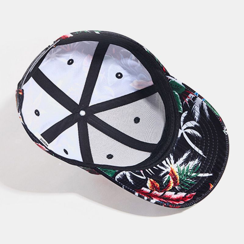 Gorra De Béisbol Con Sombrilla Juvenil Informal Con Patrón De Planta Floral Colorida Para Hombres