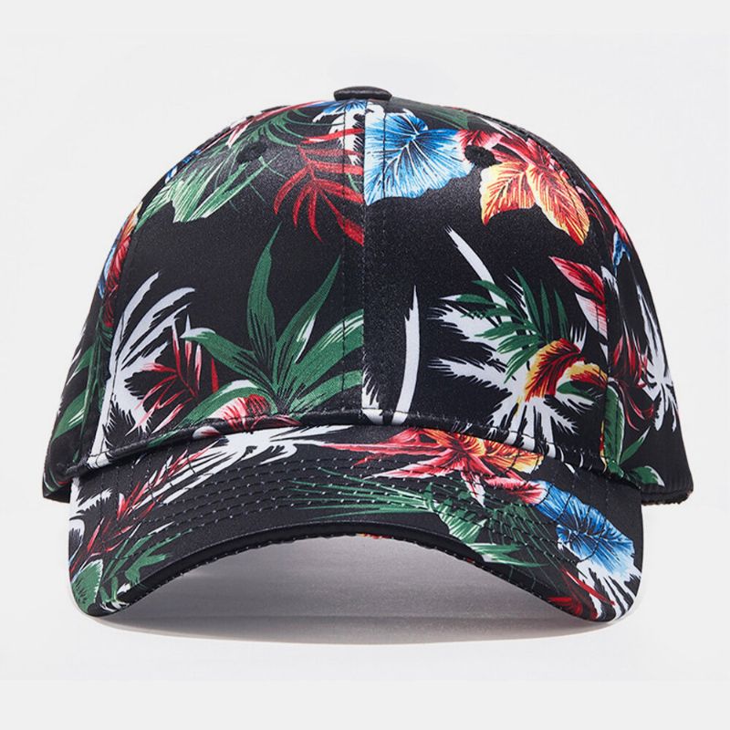 Gorra De Béisbol Con Sombrilla Juvenil Informal Con Patrón De Planta Floral Colorida Para Hombres