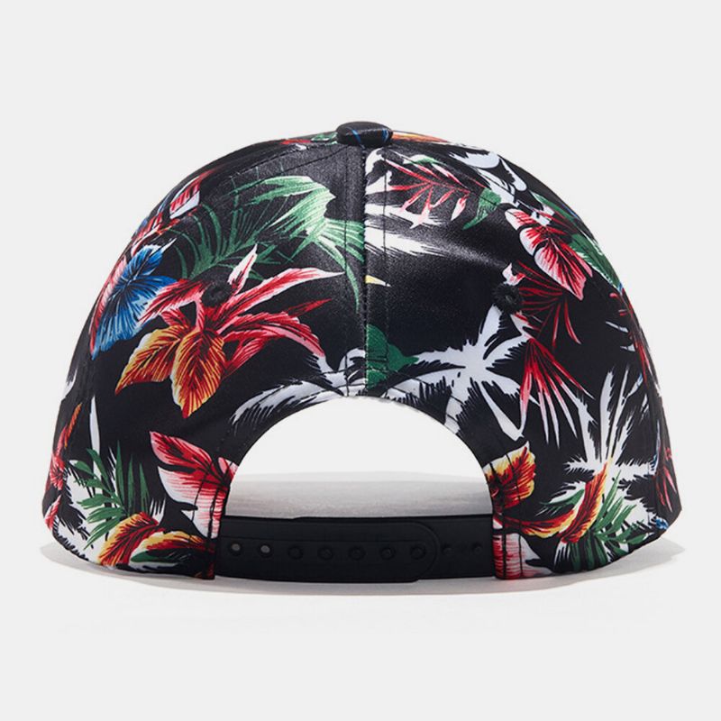 Gorra De Béisbol Con Sombrilla Juvenil Informal Con Patrón De Planta Floral Colorida Para Hombres